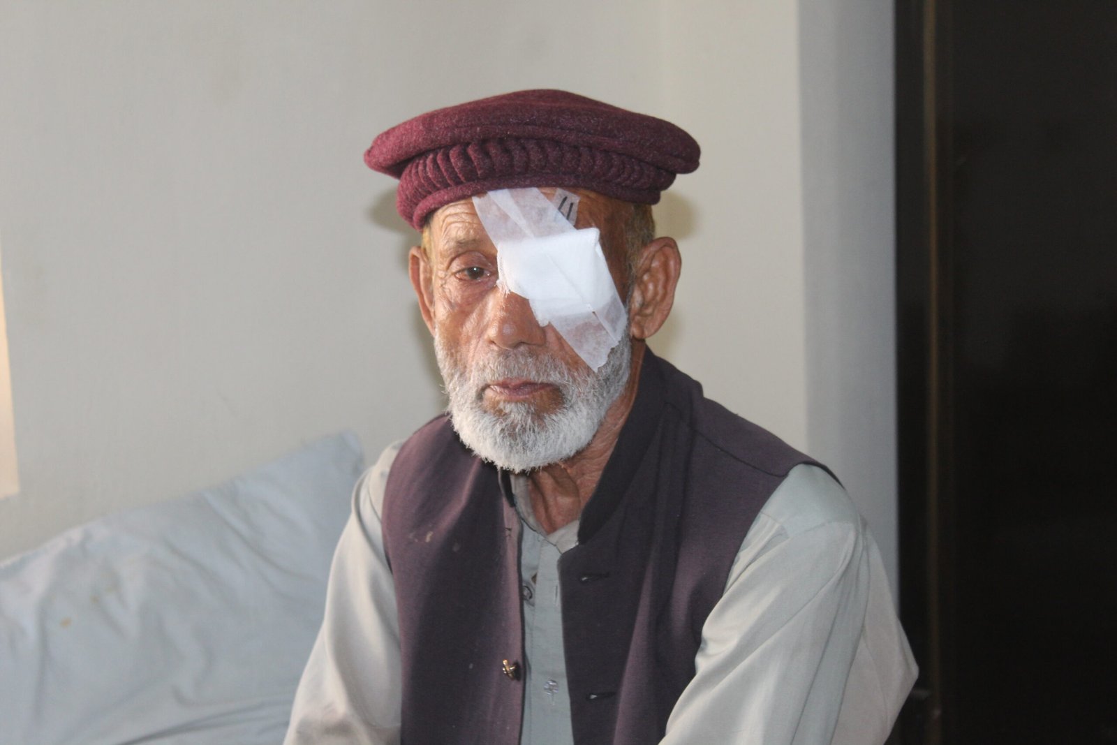 Patient receiving eye care